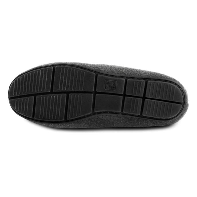 totes toasties® Mens Felt Moccasin Slipper With Sherpa Lining Grey Extra Image 6